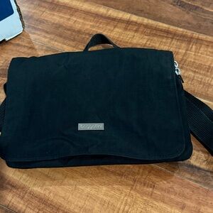 Baggallini Black Flap Triple Zip Nylon Crossbody Shoulder Bag